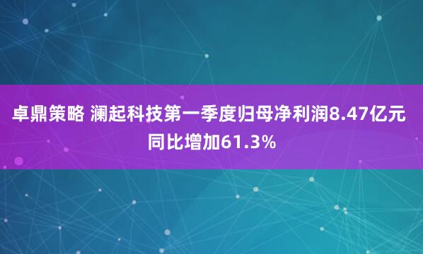 卓鼎策略 澜起科技第一季度归母净利润8.47亿元 同比增加61.3%